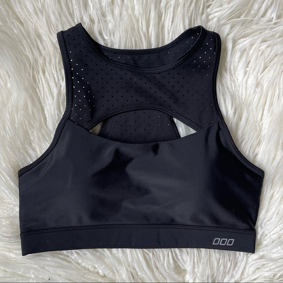 Lorna Jane Other - LORNA JANE Black High Neck Perforated Cut Out Sports Bra Size Small